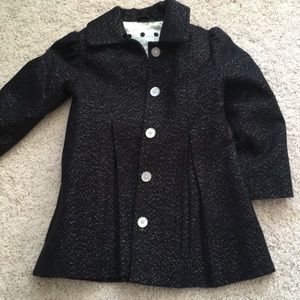 Toddler pea coat black with sparkles